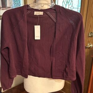 LOFT Women's Rich Plum Cardigan